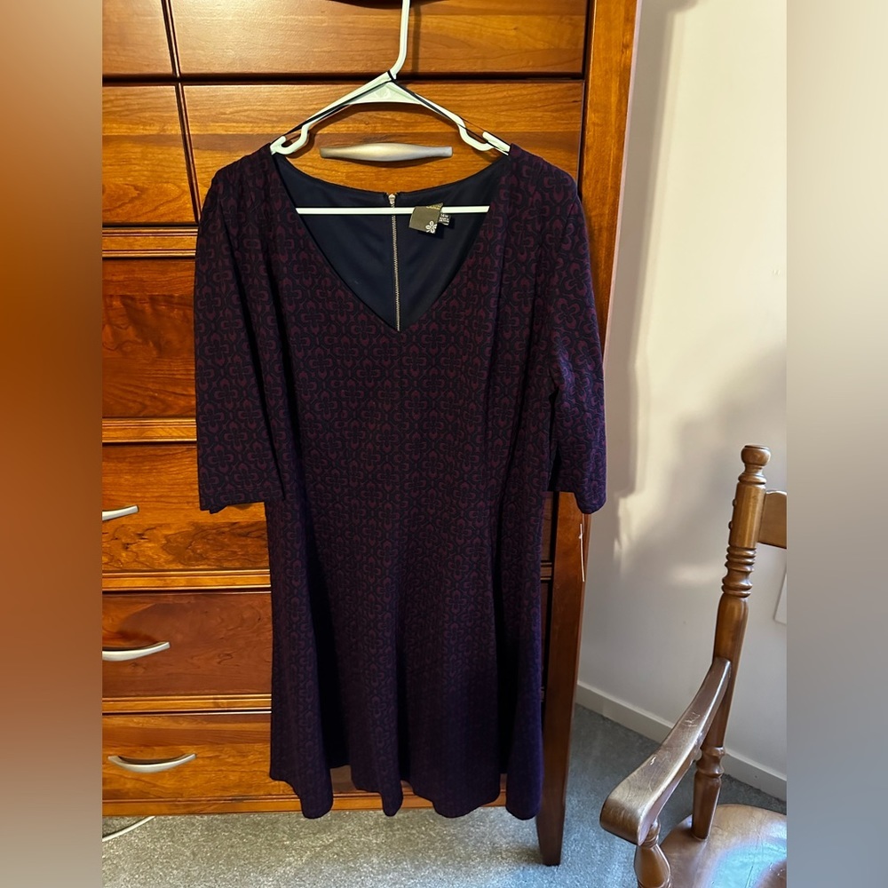 Taylor Dress in Navy/Plum - 14W